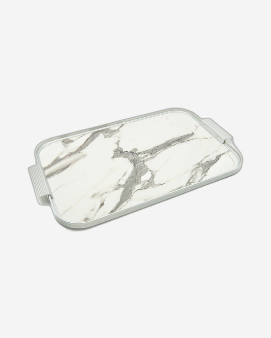 Kaymet S18 Tray White Marble/Silver S18 White