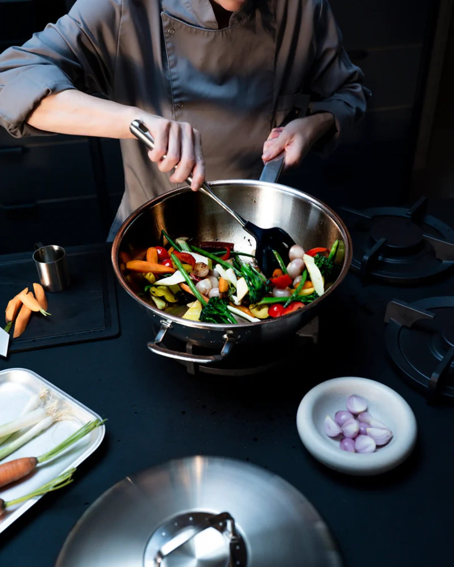 Fissler Original-Profi Stainless Steel Wok 32 cm with High Dome Lid