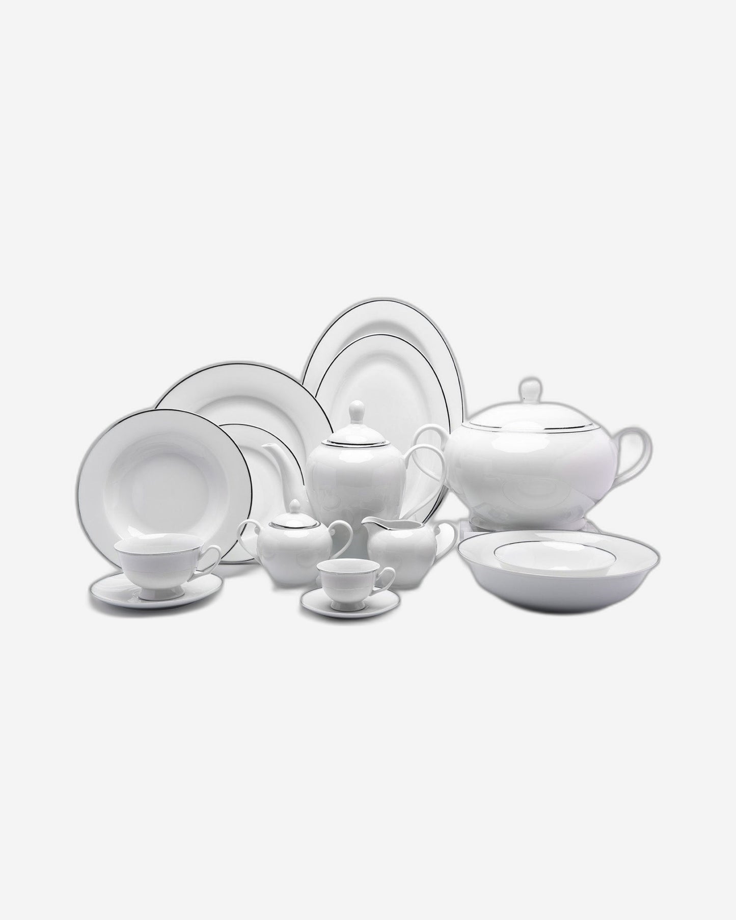 Everplus Ariadne Platinum Dinner Set Of 83 Pcs
