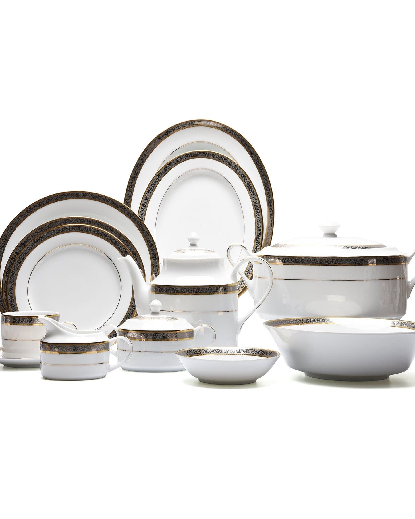 Dankotuwa Dinner Set 59Pc Golden Platinum