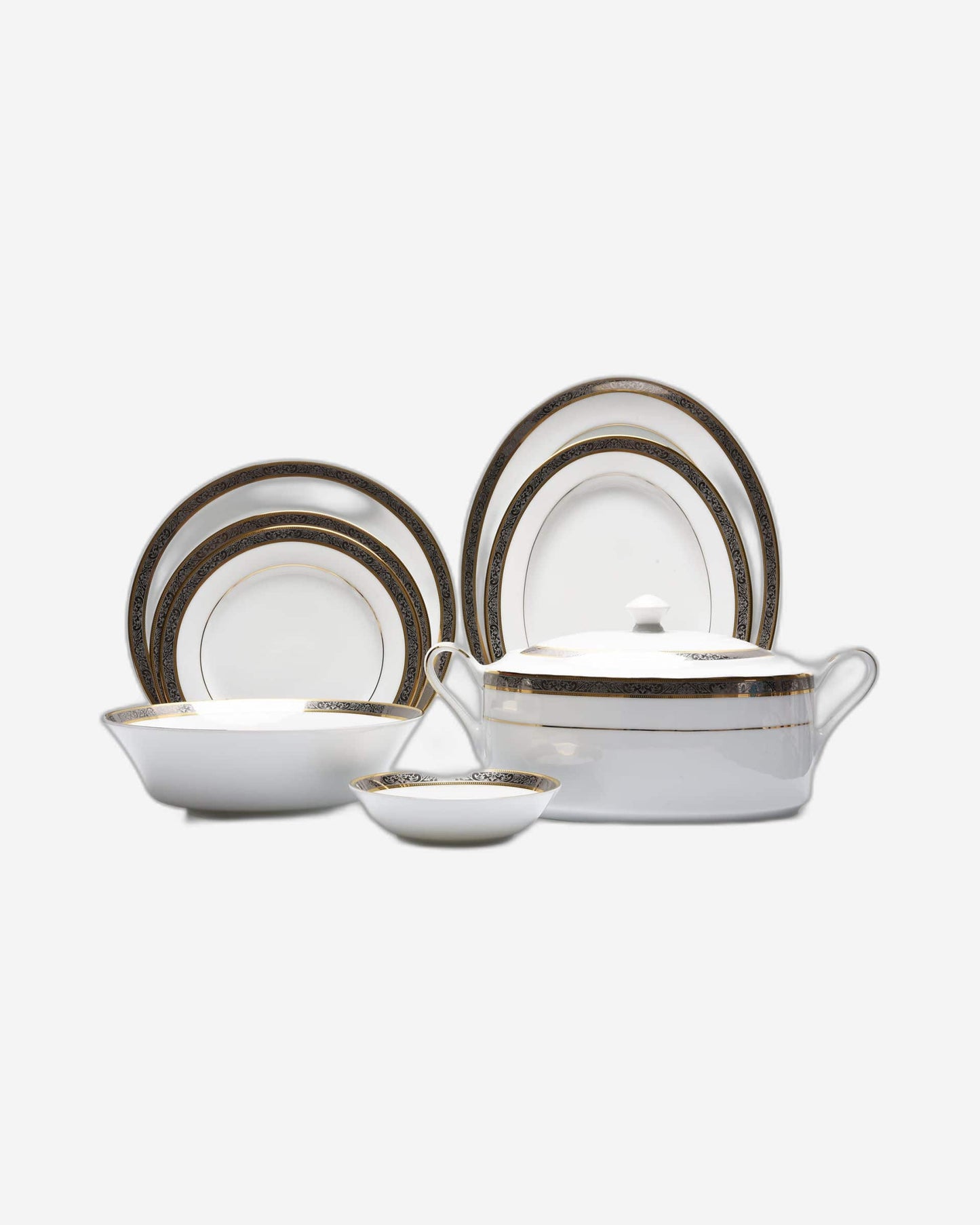 Dankotuwa Dinner Set 59Pc Golden Platinum