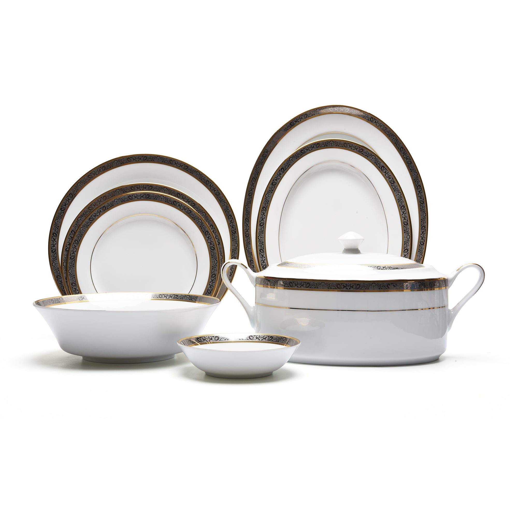 Dankotuwa Golden Platinum 59Pc Dinner Set