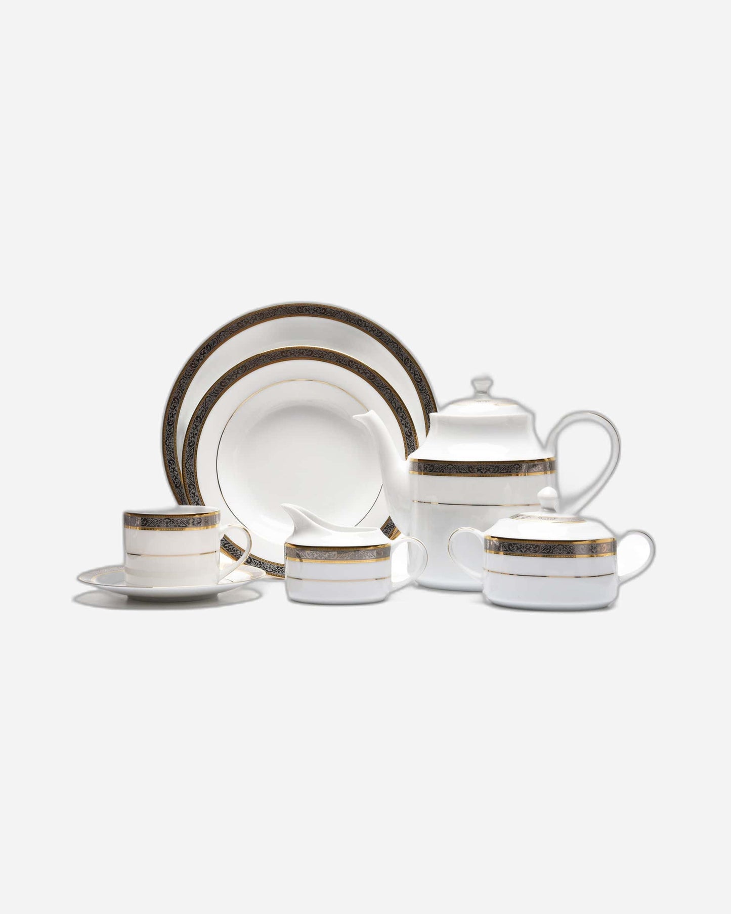 Dankotuwa Dinner Set 59Pc Golden Platinum