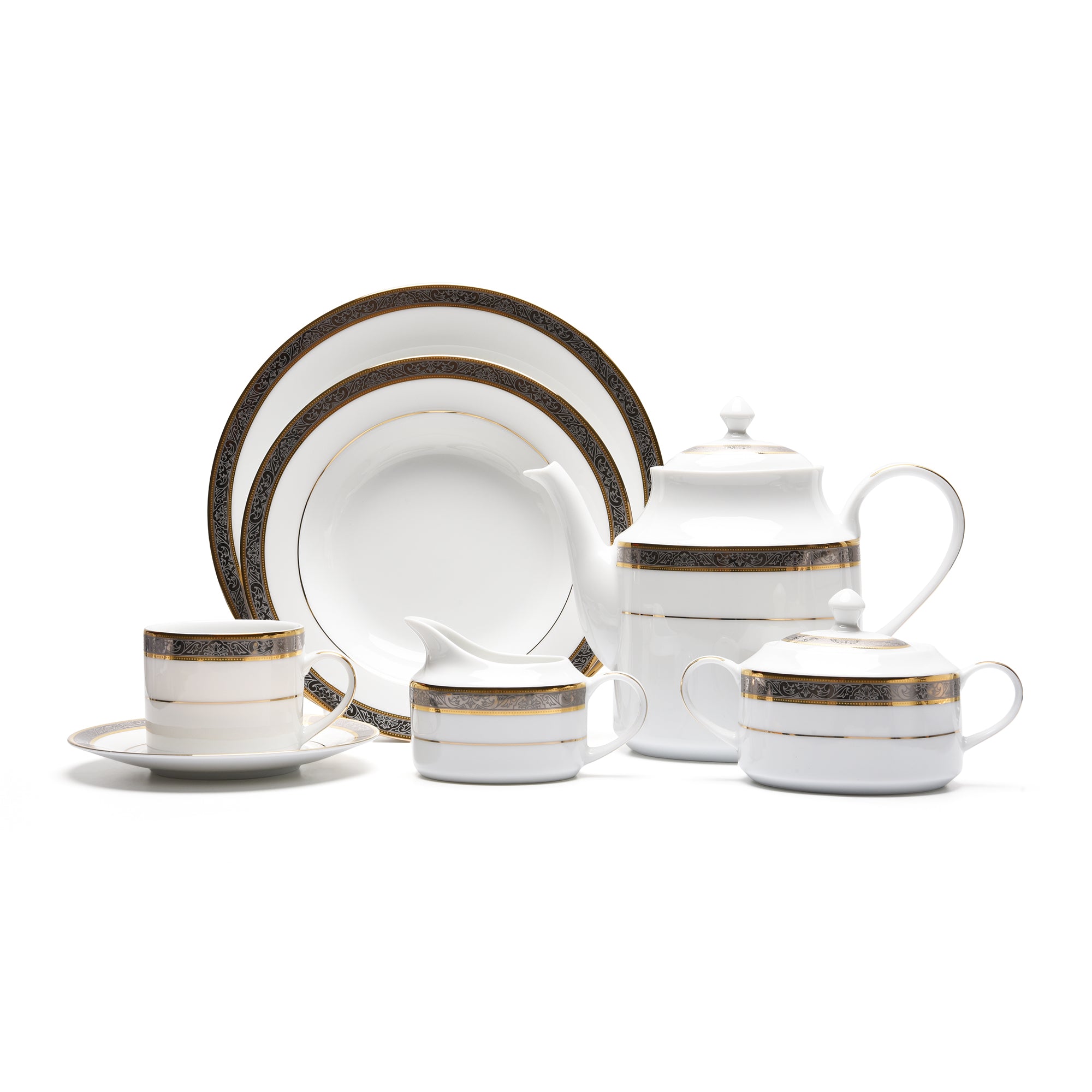 Dankotuwa Golden Platinum 59Pc Dinner Set