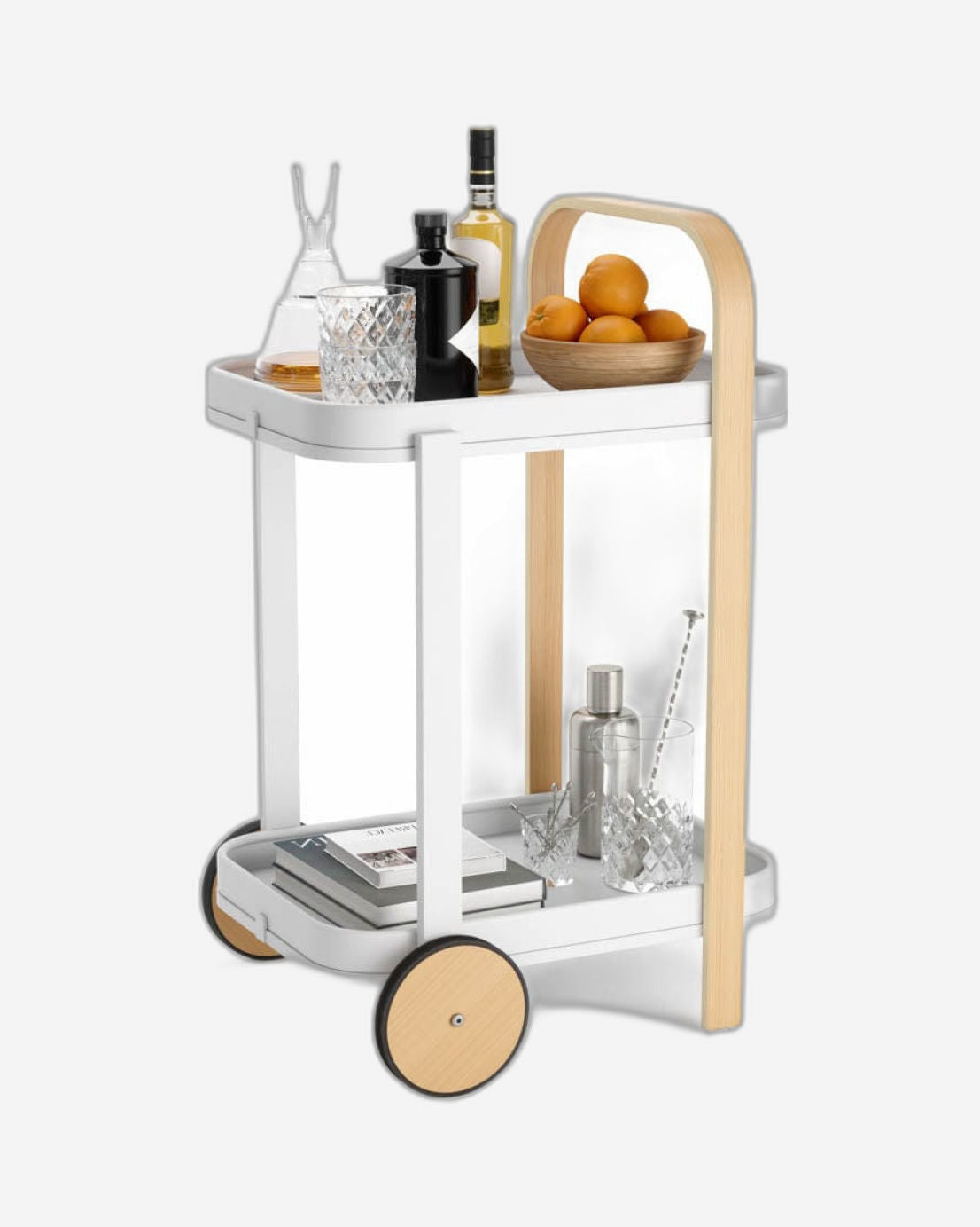 Umbra Bellwood Bar/Serving Cart White/Natural