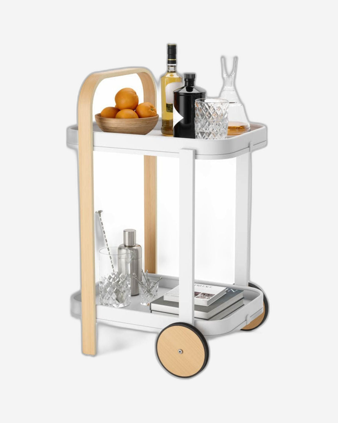 Umbra Bellwood Bar/Serving Cart White/Natural