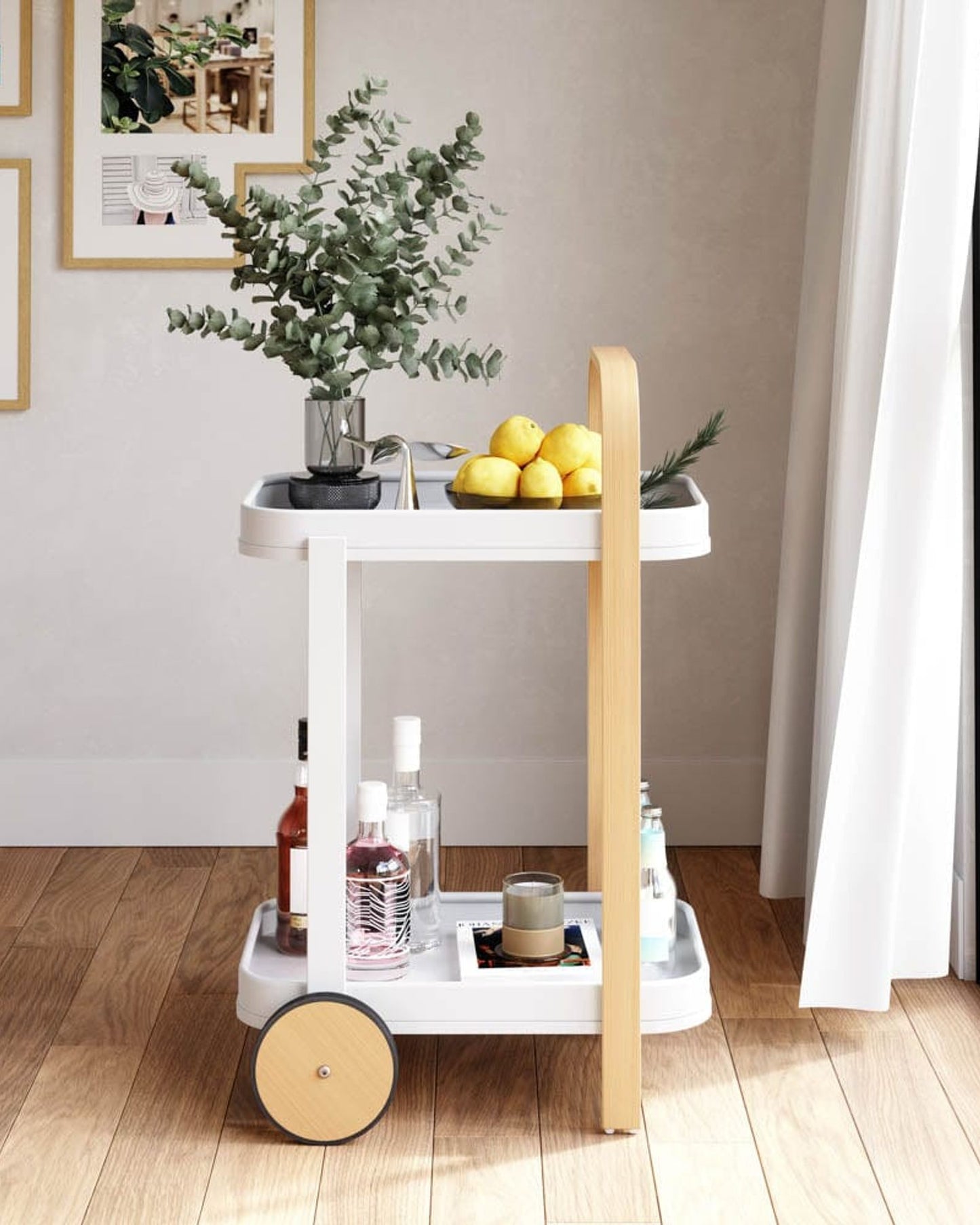 Umbra Bellwood Bar/Serving Cart White/Natural
