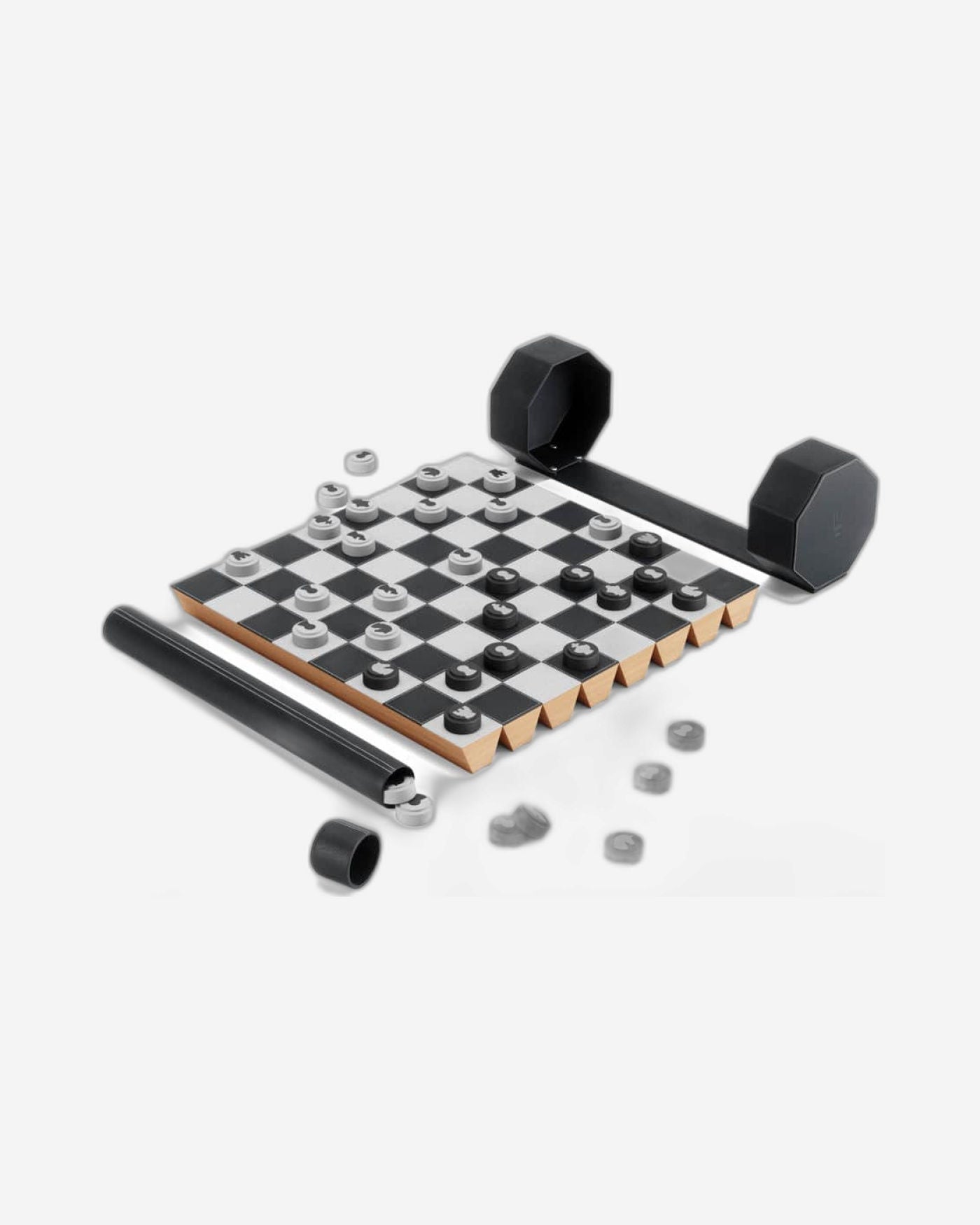 Umbra Rolz Chess/Checkers Set Black