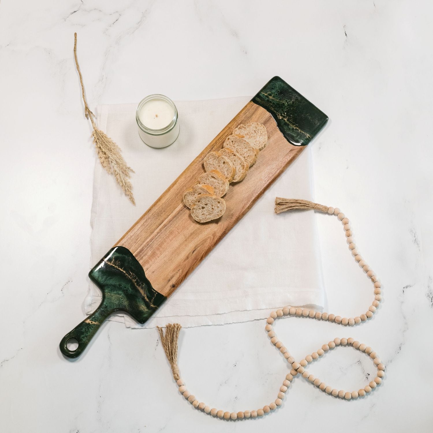 Lynn & Liana 5X24 Baguette Acacia Cheeseboard Jade