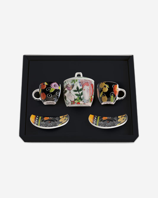 Egan Set 2 Espresso Cup + Sugar Bowl Le Pupazze Black