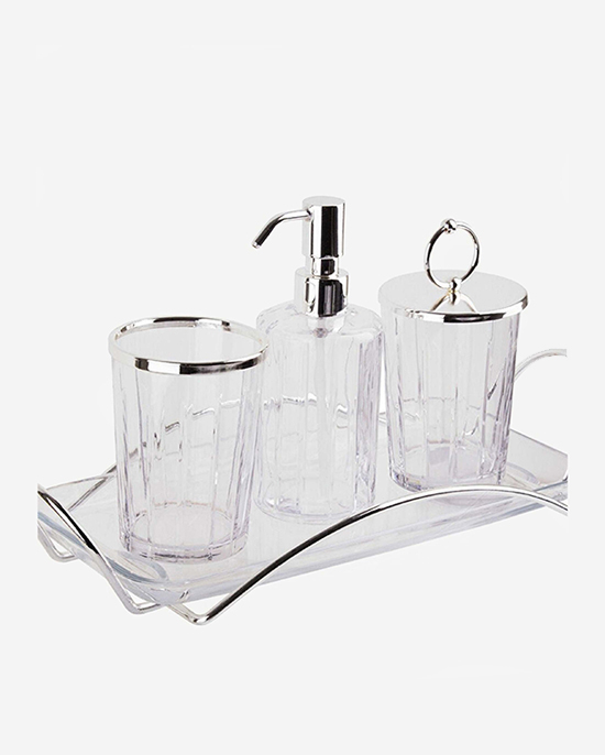 Decorium Accademia Platinum Bath Accessories Set 4 Pcs