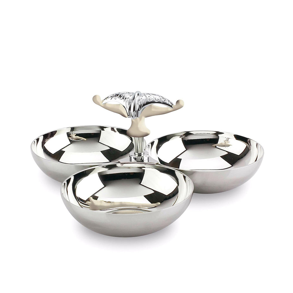 MALAIKA GOLD 3 COMPRTMENT SNACK BOWL