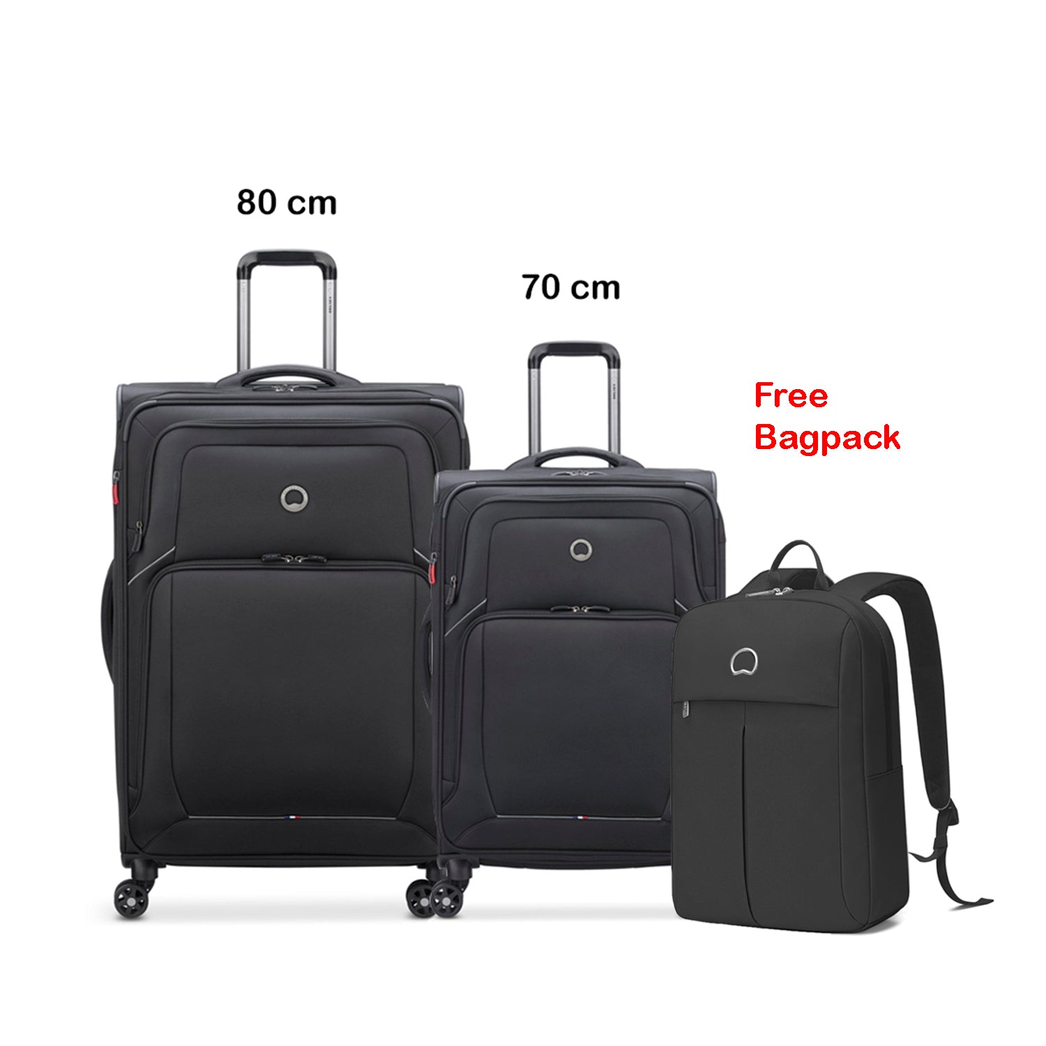 Delsey Optimax Lite 2Piece Luggage Trolley Set  + Free Delsey Agreable Backpack