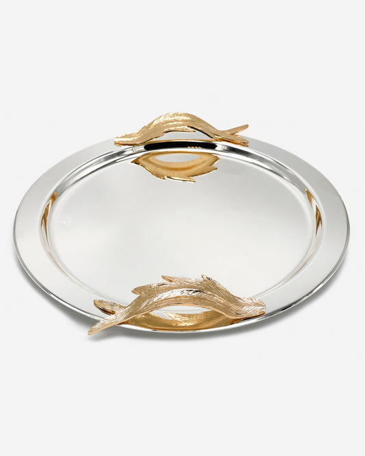 Pantazelos Gold-Plated Handle Tray 38cm