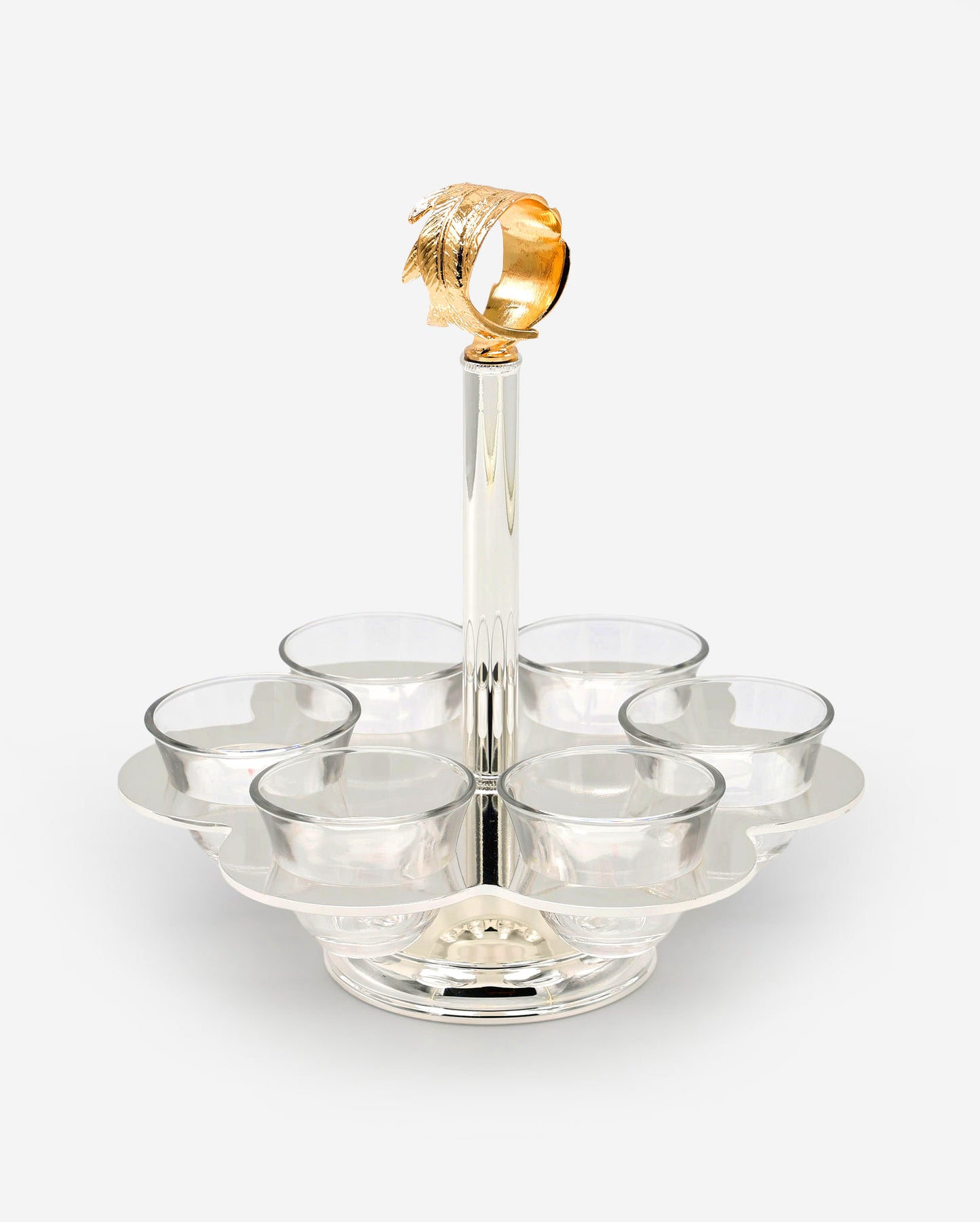 Pantazelos Stand For 6 Arabic Coffee Cups(Includes) With  Antique Finish Handle