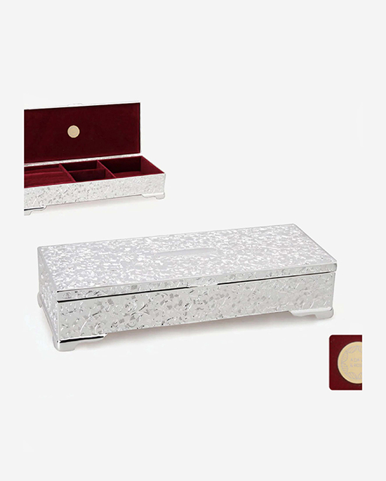 Winko Imperial Oblong Trinket Box with Compartment Red Lining