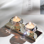 Winko Tealight Holder  2-Lite With 2pcs Glass Diamond
