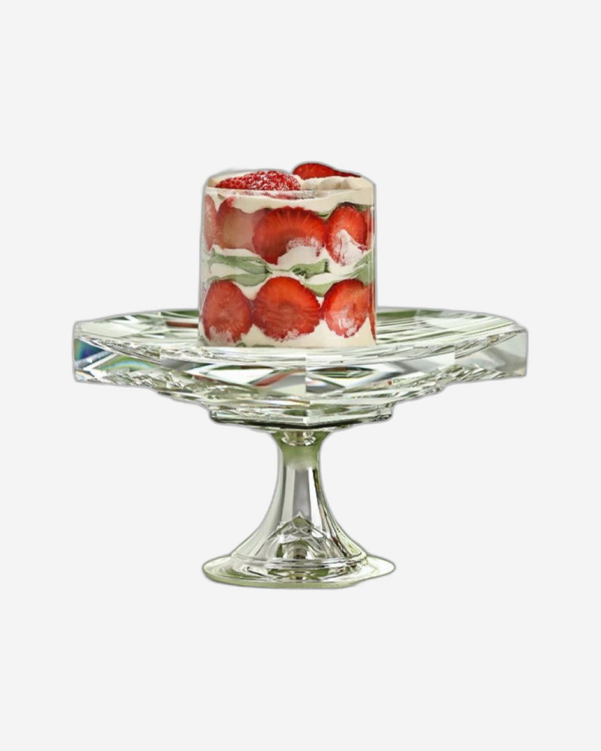 Winko Compote Round Dish With Pedestal 20cm Diamond Handmade Lead Free K9 Crystal Rose Blossom