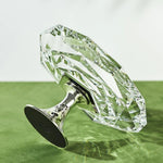 Winko Compote Round Dish With Pedestal 20cm Diamond Handmade Lead Free K9 Crystal Rose Blossom