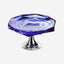 Winko Compote Round Dish With Pedestal 20cm Diamond Handmade Lead Free K9 Sapphire Blue Crystal Rose