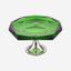 Winko Compote Round Dish With Pedestal 20cm Diamond  Handmade Lead Free K9  Olivine Green Crystal Rose