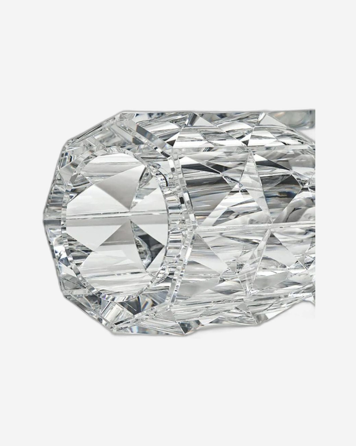 Winko Small Diamond Cut Round Vase 10cm Diamond X 16cm Handmade Lead Free K9 Crystal.