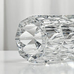 Winko Small Diamond Cut Round Vase 10cm Diamond X 16cm Handmade Lead Free K9 Crystal.