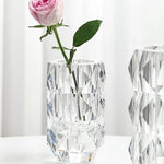 Winko Small Diamond Cut Round Vase 10cm Diamond X 16cm Handmade Lead Free K9 Crystal.