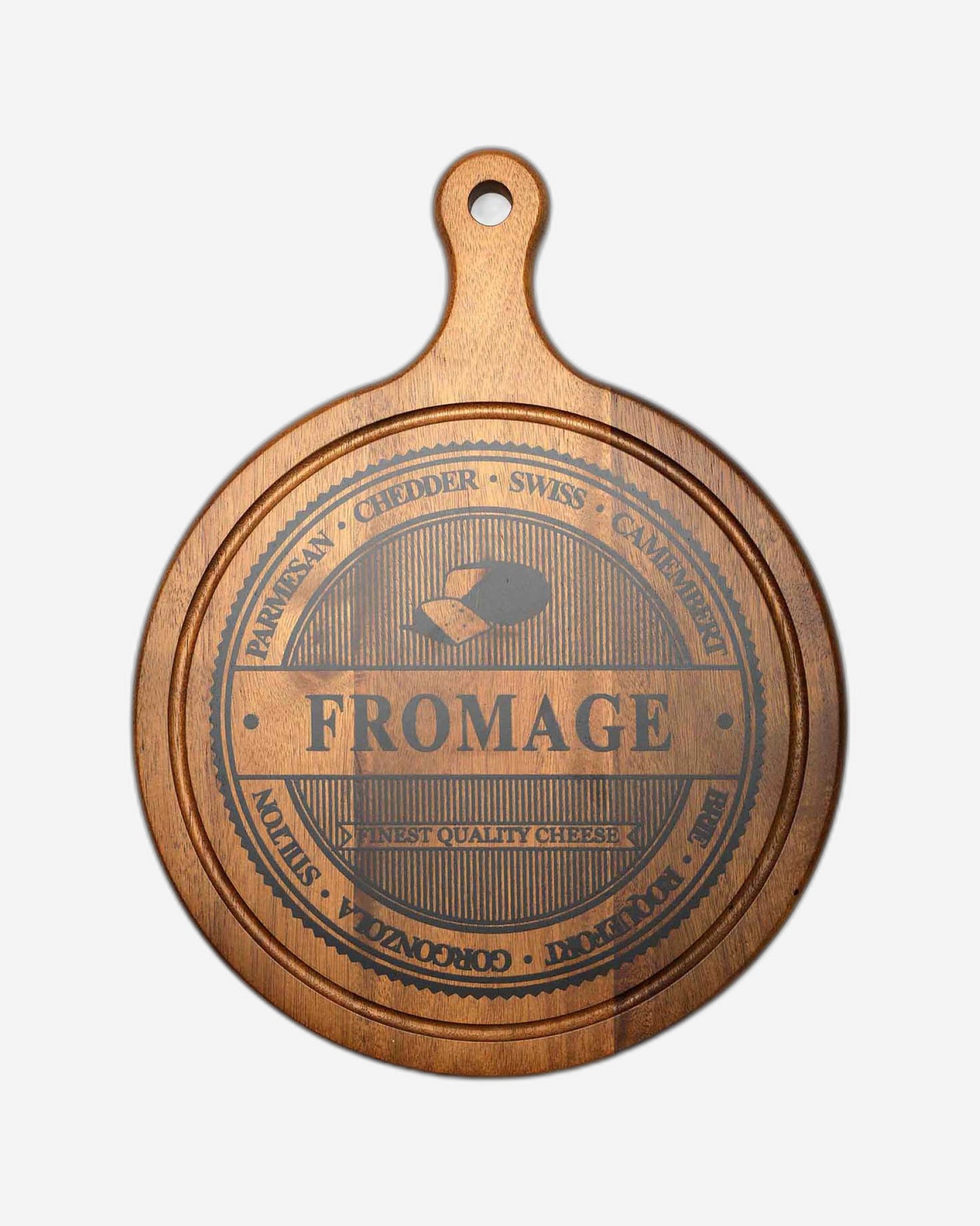 Home Fashion Acacia Wood/Glass Cheese Set