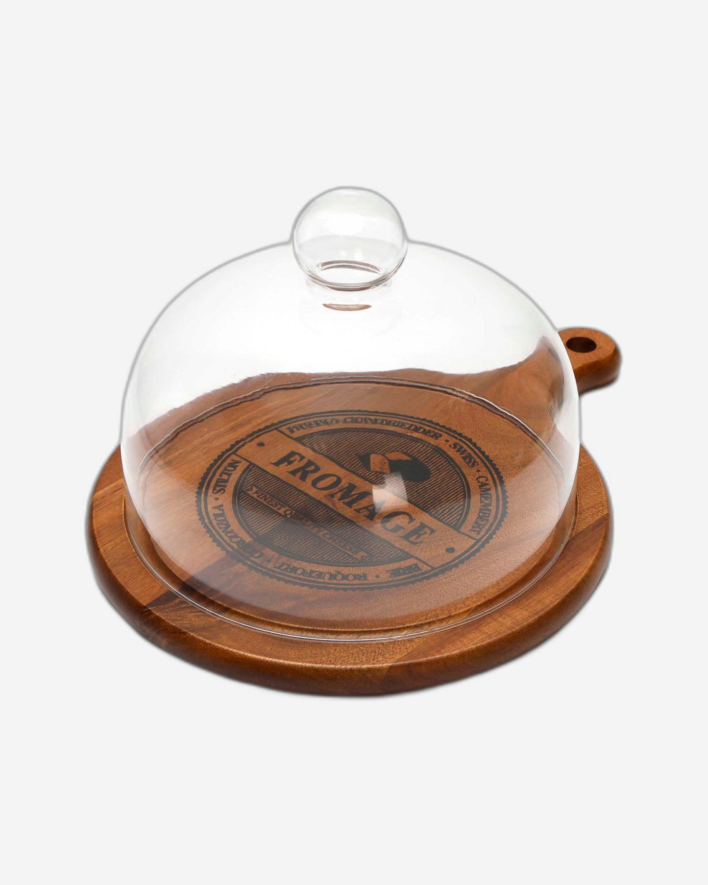 Home Fashion Acacia Wood/Glass Cheese Set