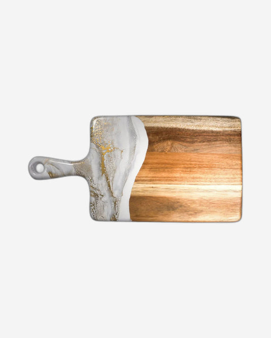 Lynn & Liana Large Resin Accented Acacia Wood Board