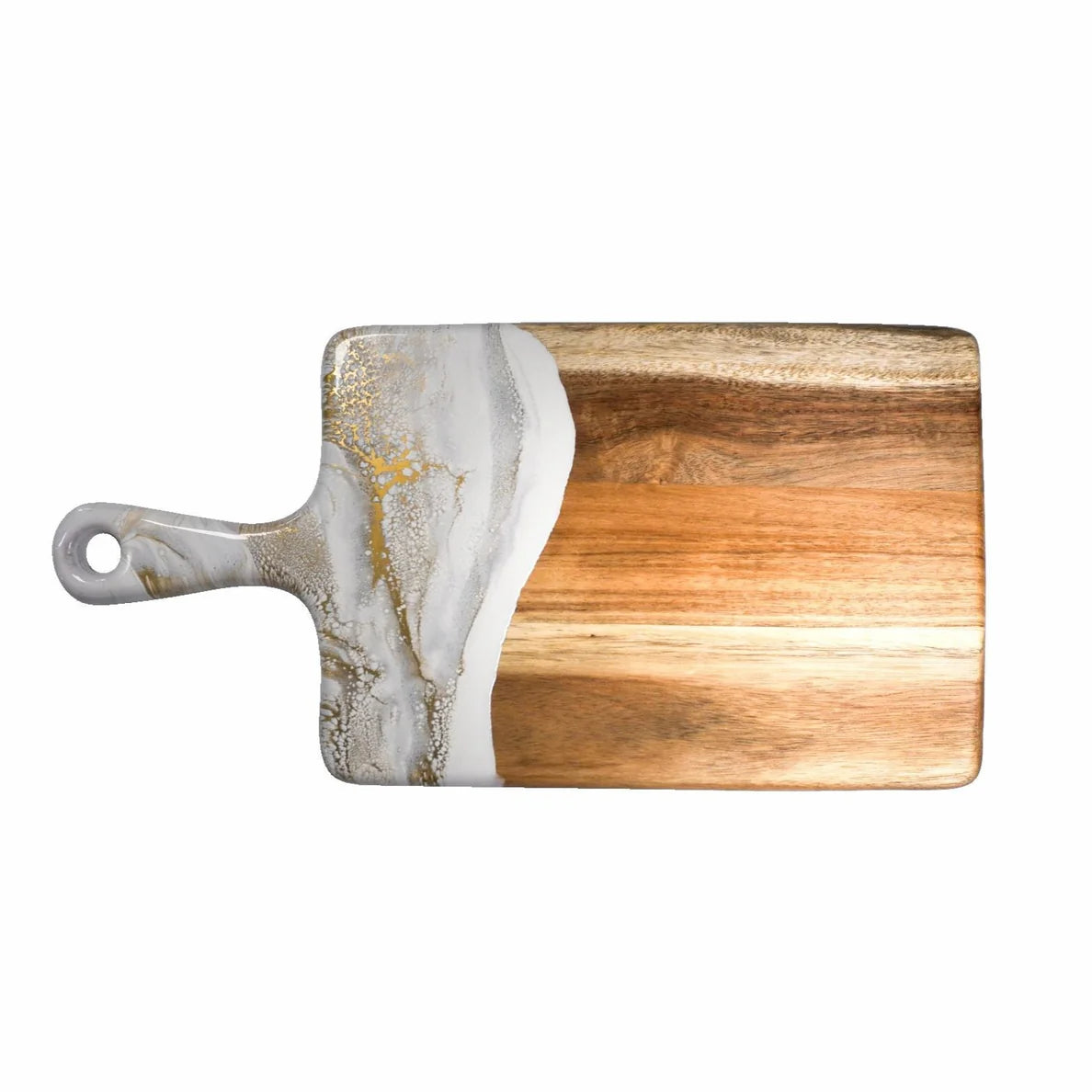 MEDIUM RESIN ACCENTED ACACIA WOOD BOARD