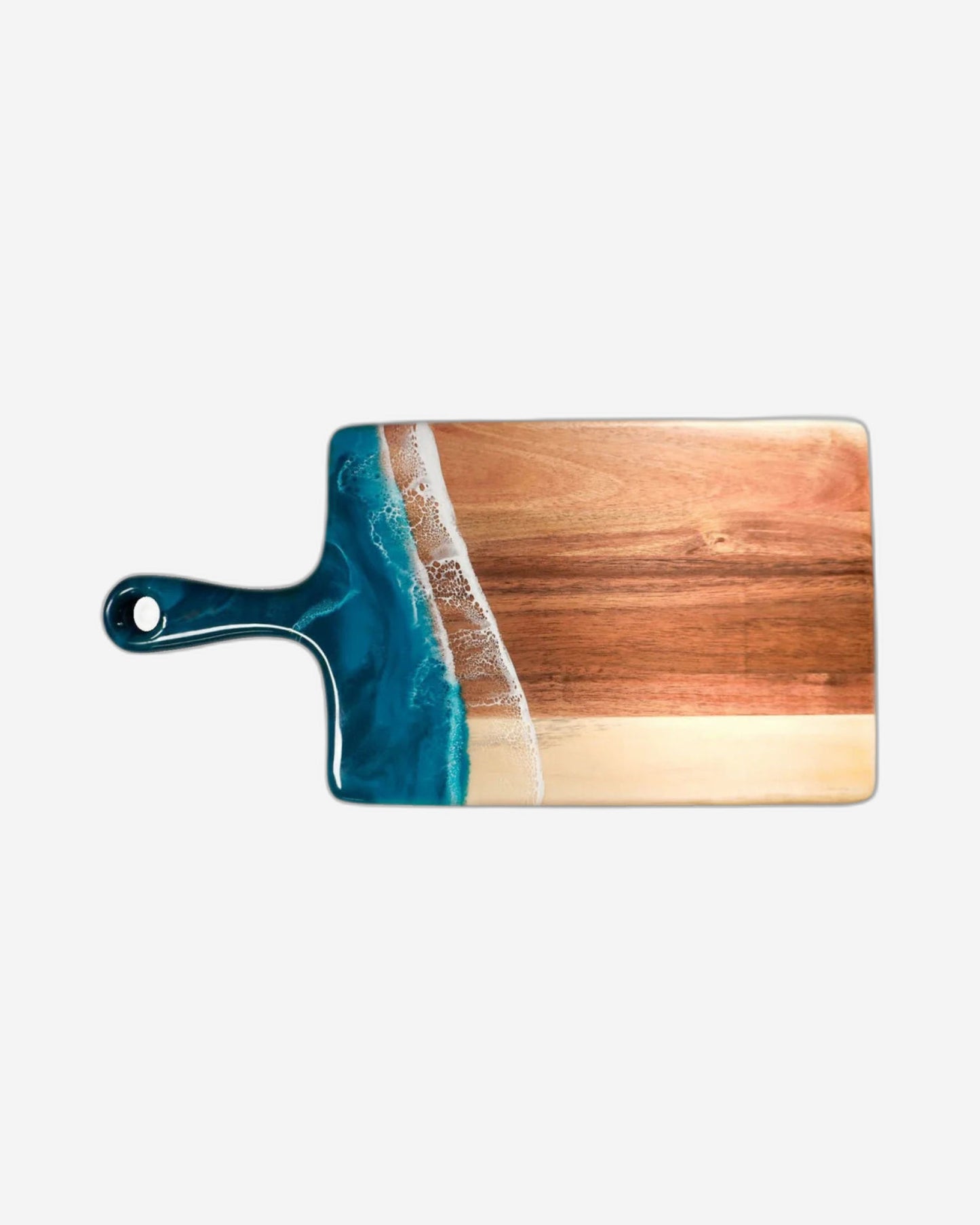 Lynn & Liana Medium Resin Accented Acacia Wood Board - Blue