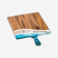 Lynn & Liana Extra Large Resin Accented Acacia Wood Board Blue & White