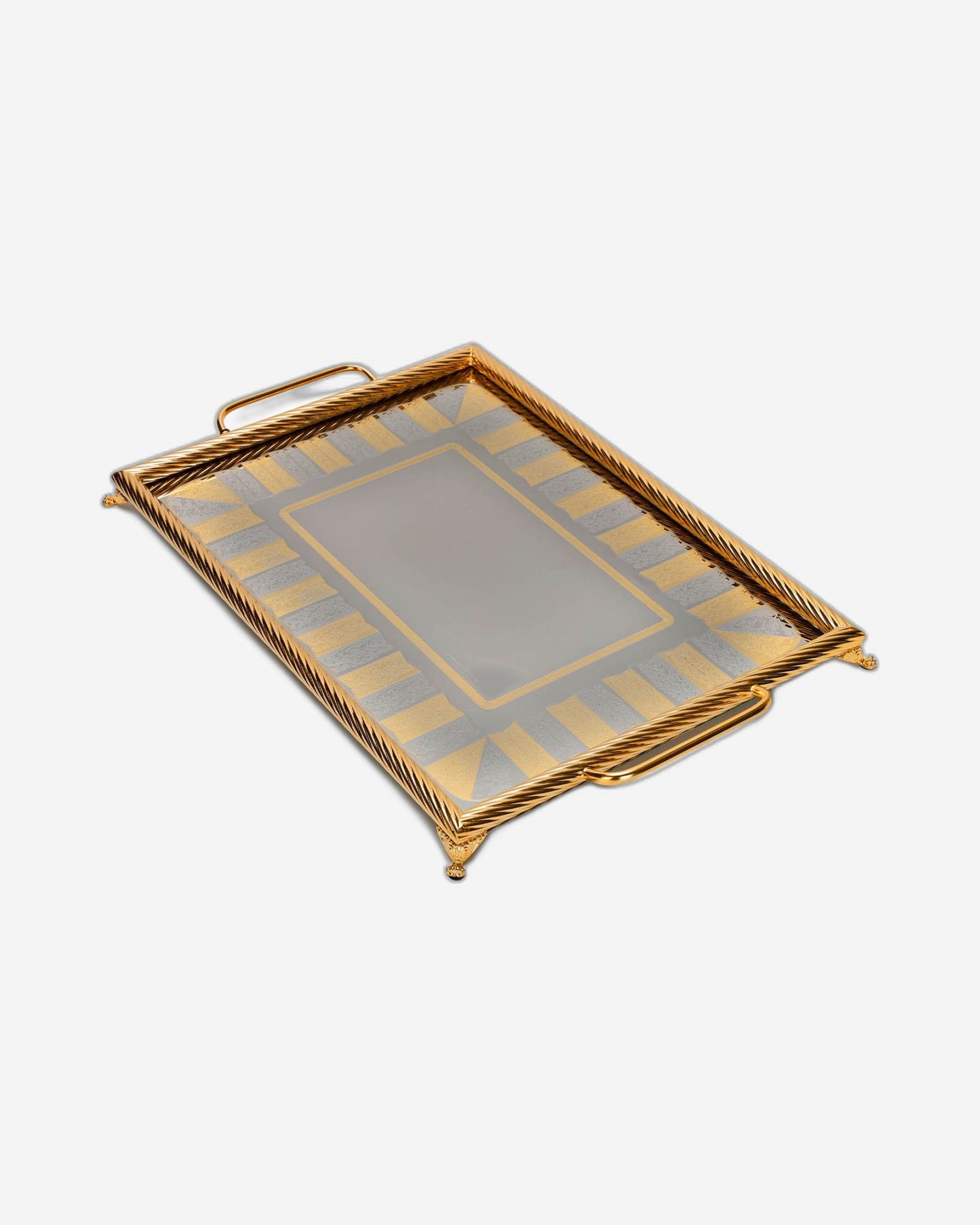Tresors Alexie Gold Rect Tray Cm 50X35