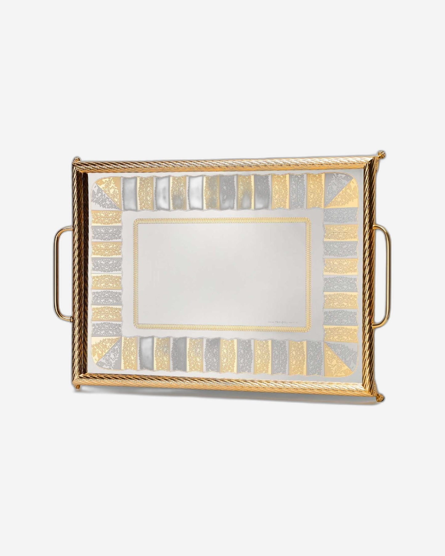 Tresors Alexie Gold Rect Tray Cm 50X35
