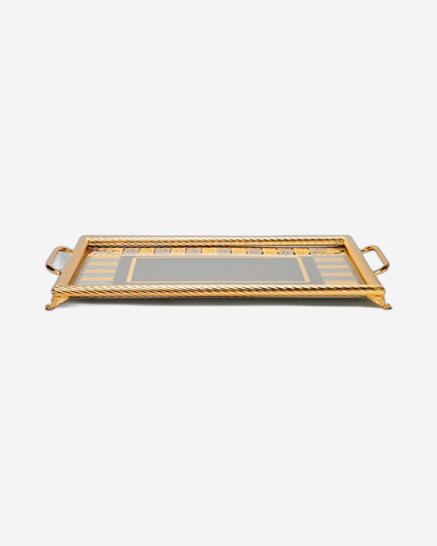 Tresors Alexie Gold Rect Tray Cm 50X35