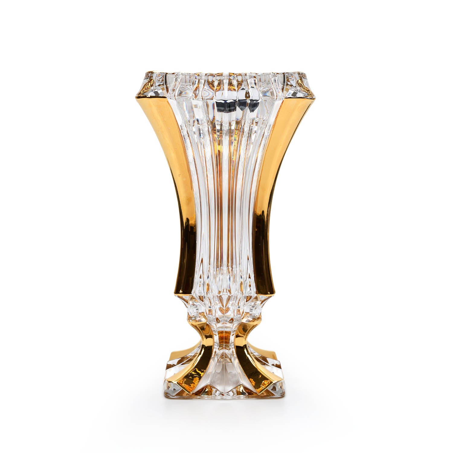 Bohemia Prague Vase With Gold Non Lead Crystal