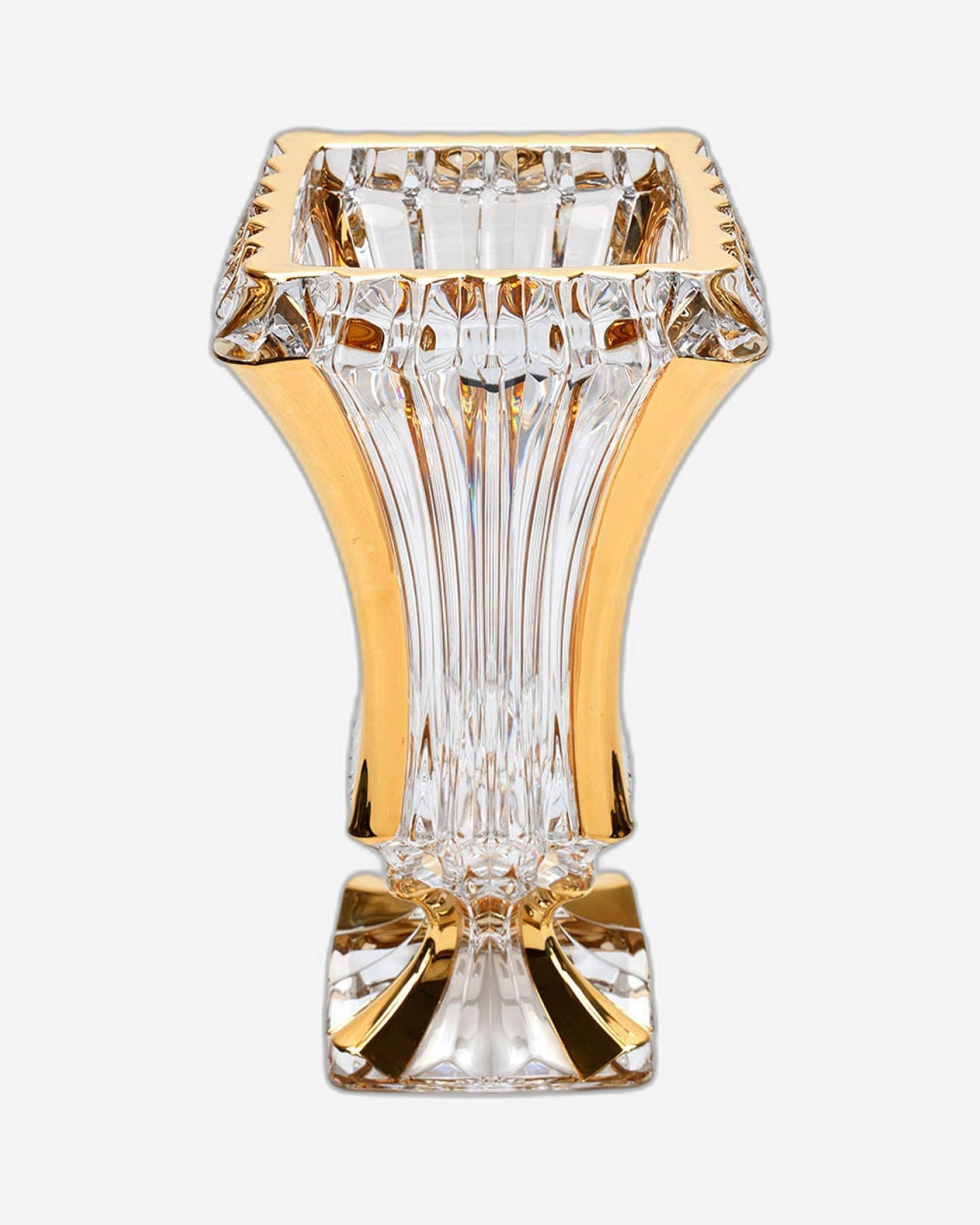Bohemia Prague Vase With Gold Non Lead Crystal