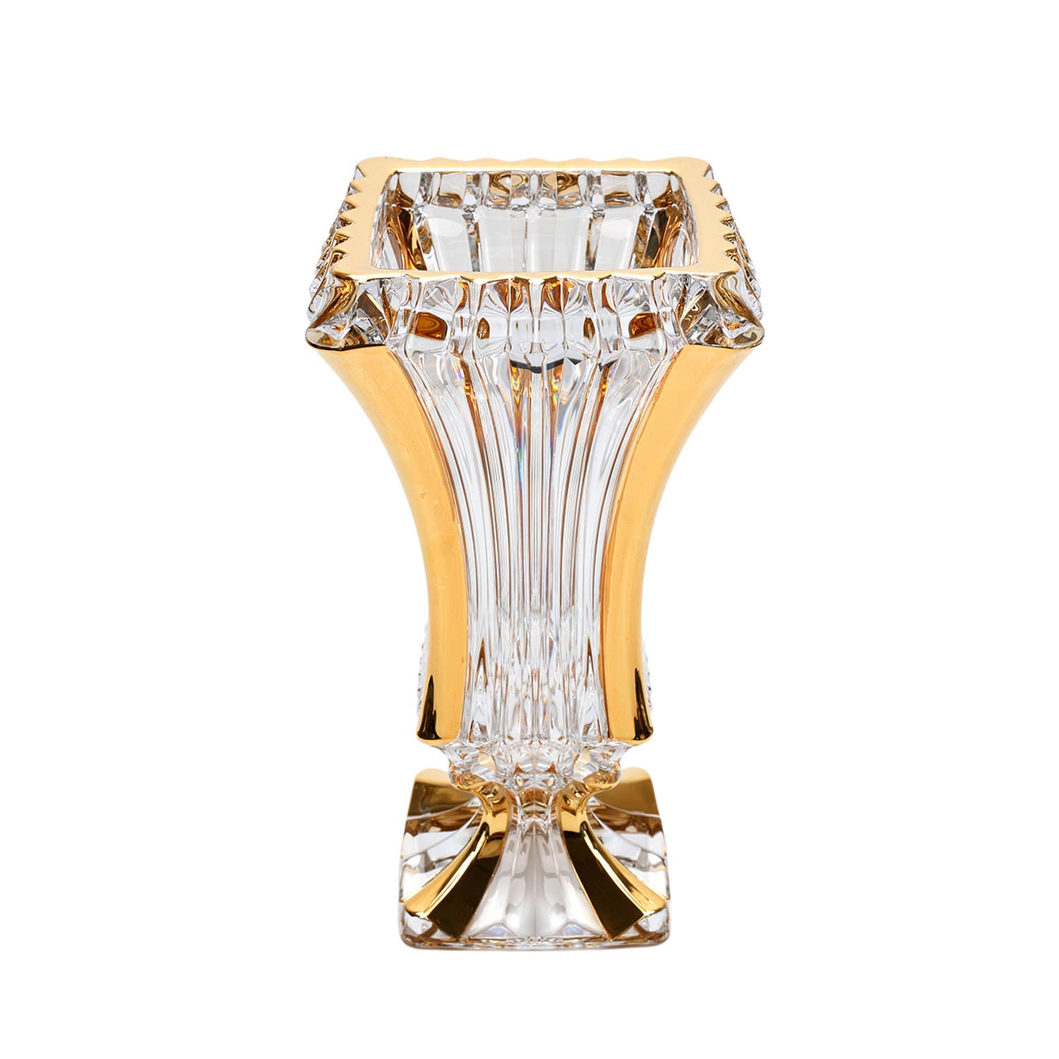 Bohemia Prague Vase With Gold Non Lead Crystal