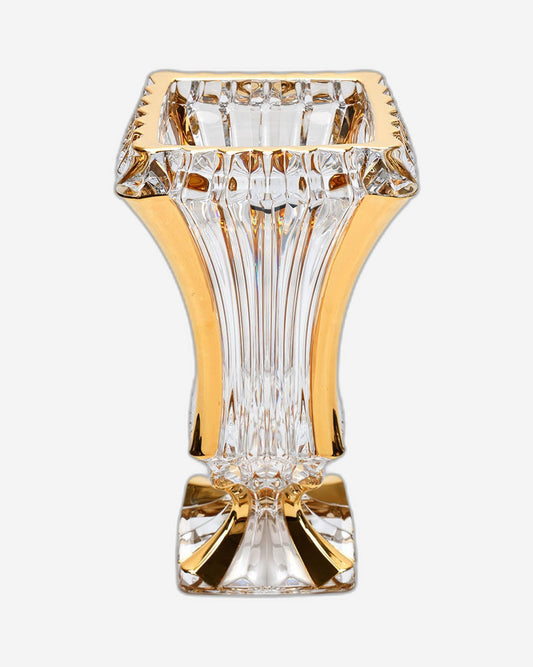 Bohemia Prague Vase With Gold Non Lead Crystal