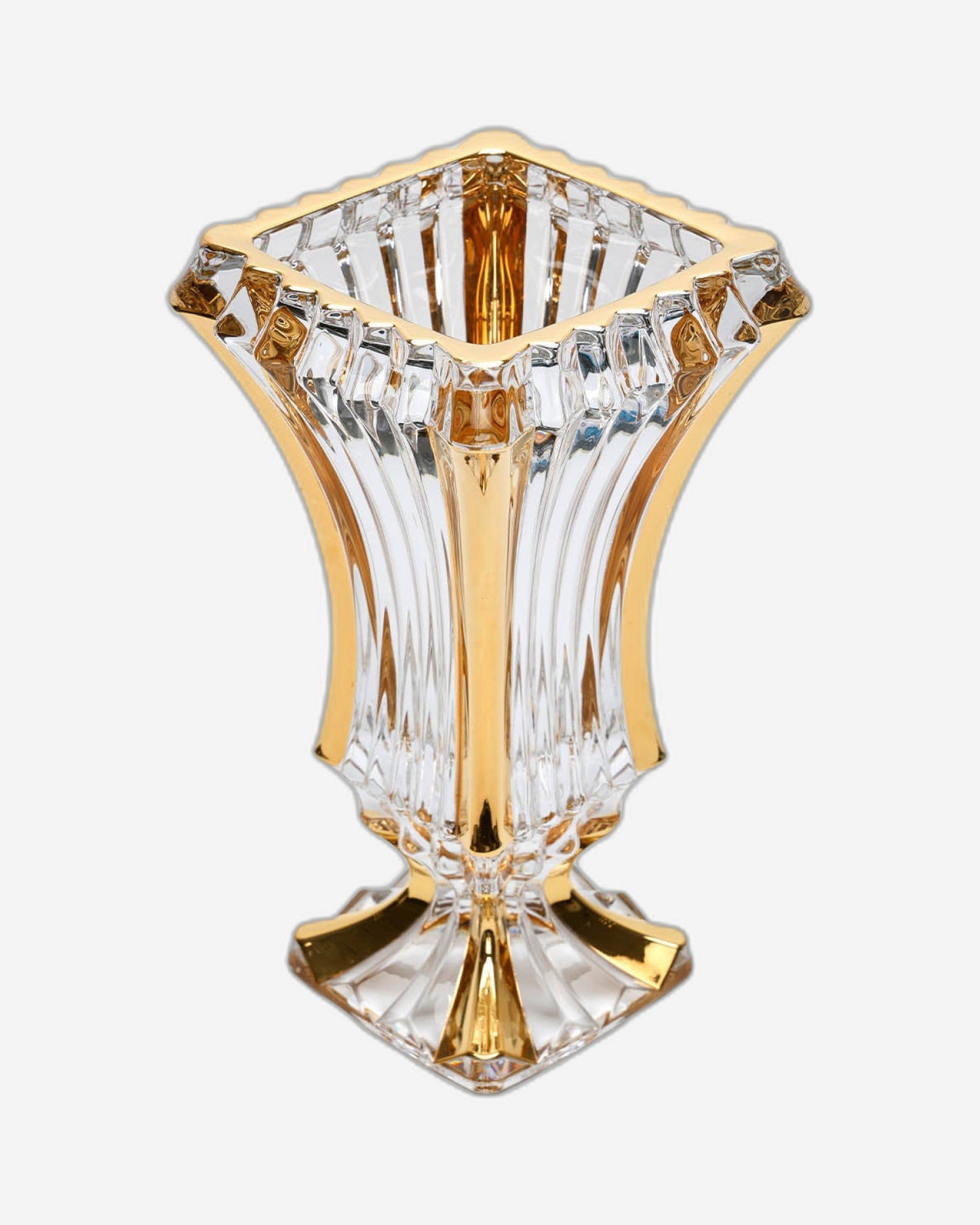 Bohemia Prague Vase With Gold Non Lead Crystal