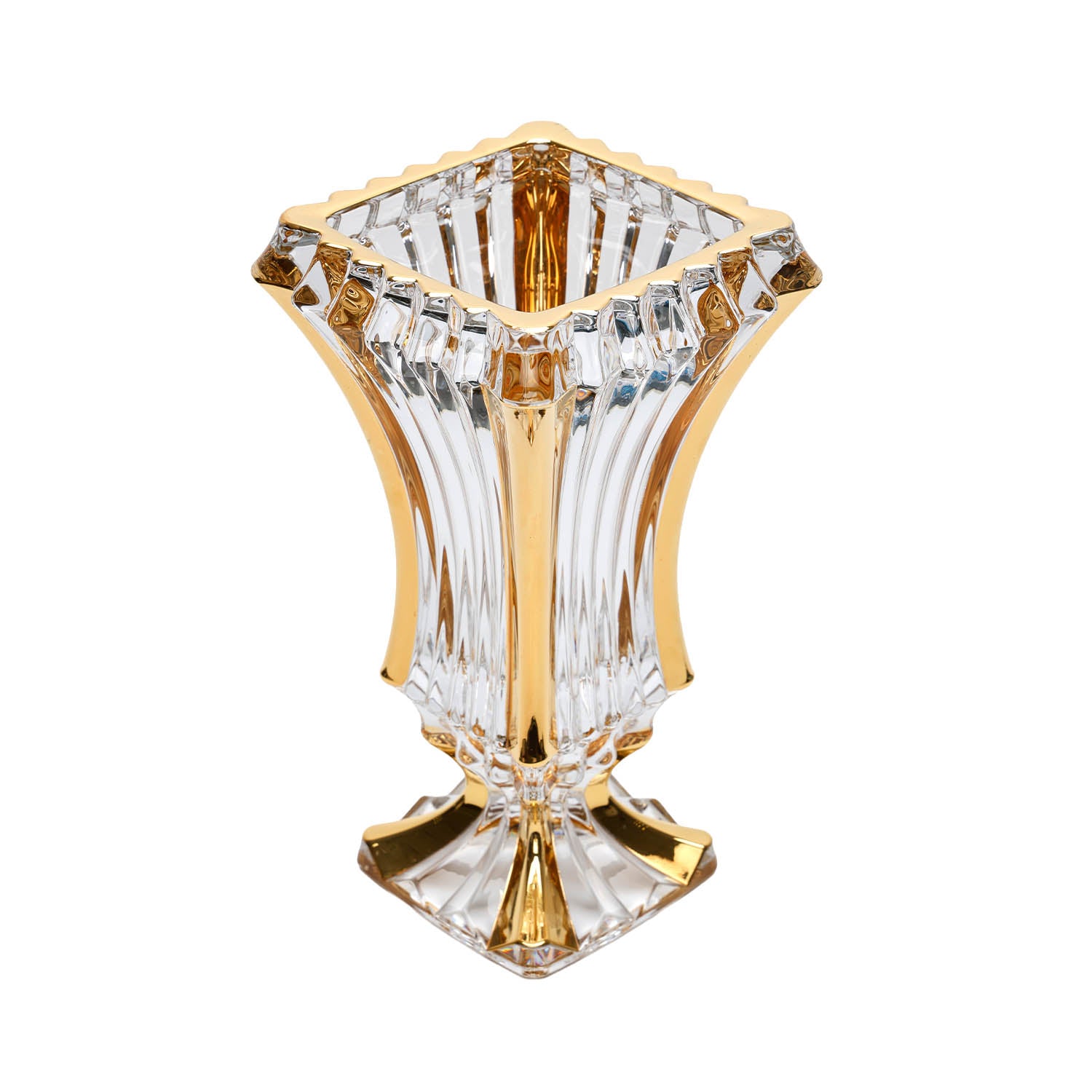 Bohemia Prague Vase With Gold Non Lead Crystal