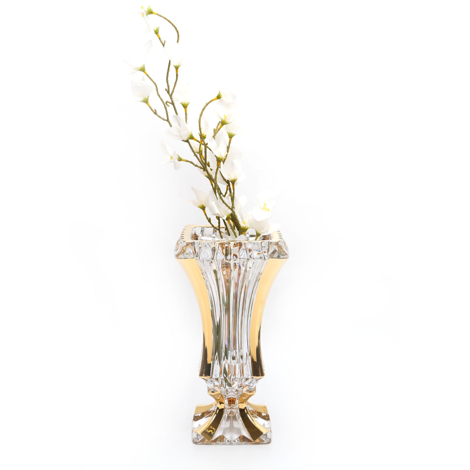 Bohemia Prague Vase With Gold Non Lead Crystal