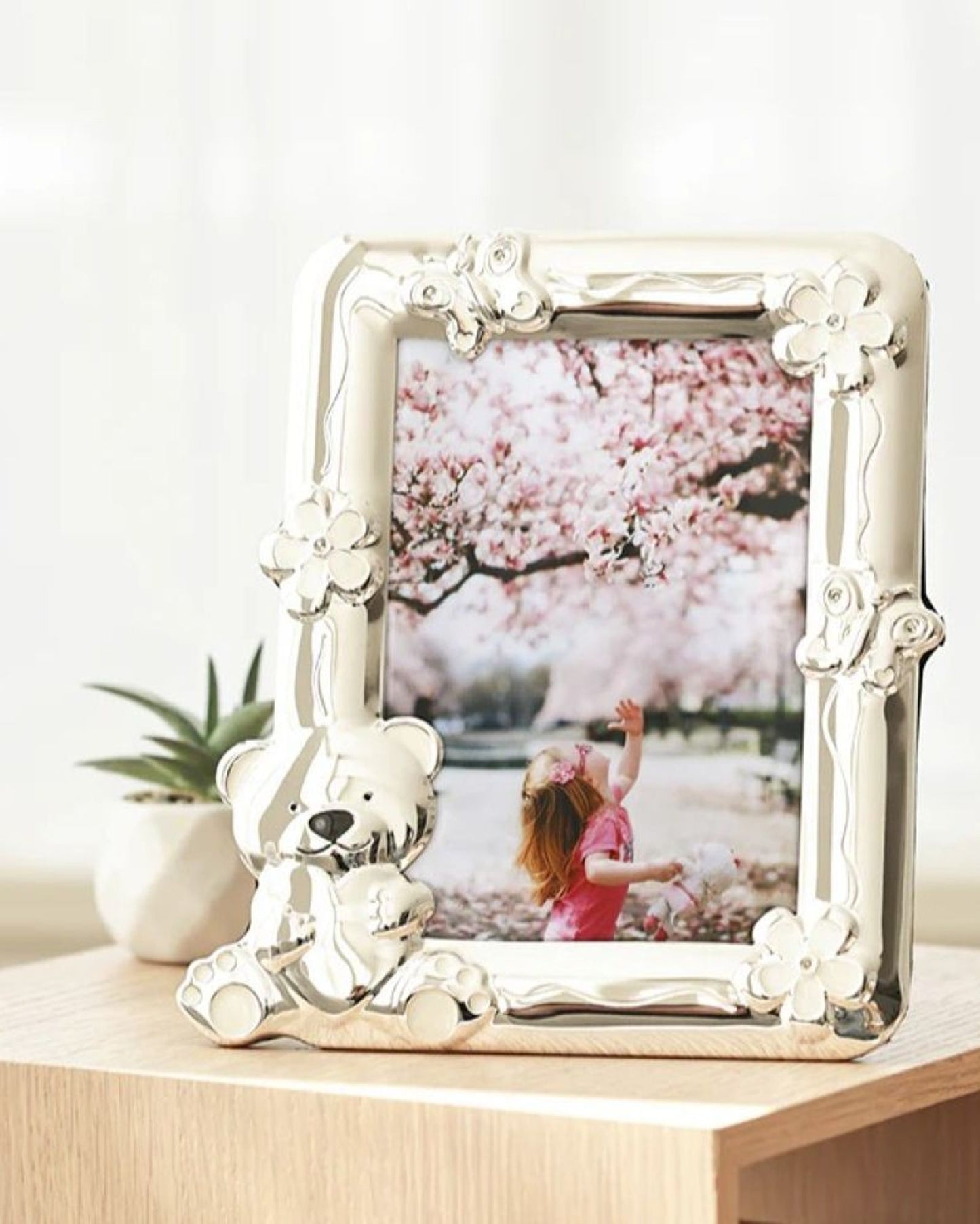Winko Girl Bear Photo Frame 13X18Cm  White & Pink Epoxy -F-362-5030K