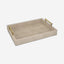 Winko Beige Tone Shagreen Tray W/Bamboo Handle 40.5X30.3Cm - T-096-1094T-X40