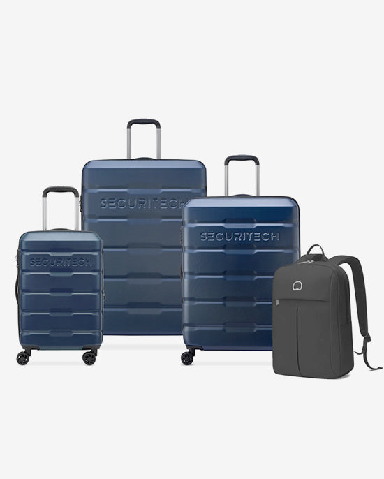 Delsey Paris Securitech Citadel Set of 3 Luggage + Free Agreable Backpack