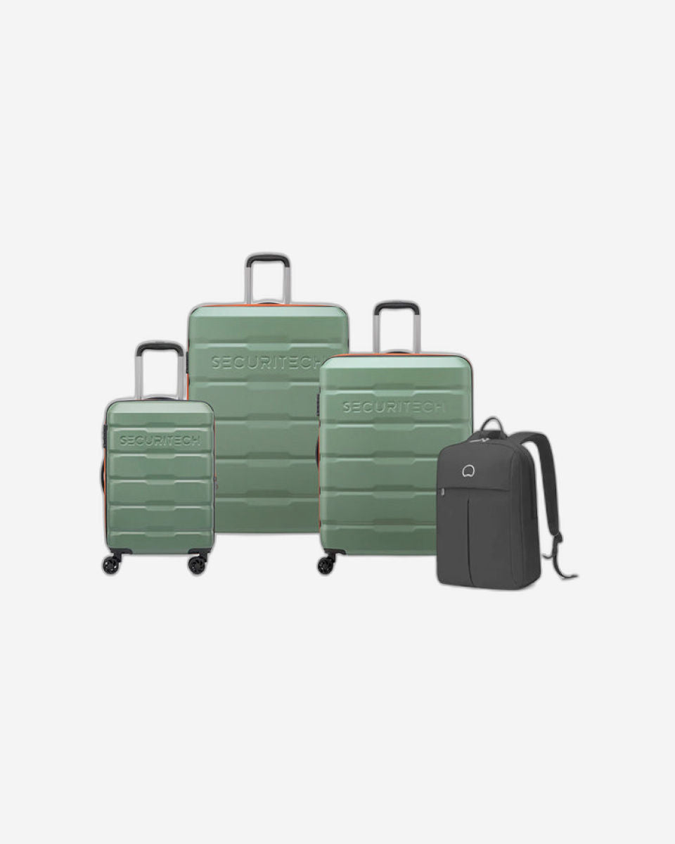 Delsey Paris Securitech Citadel Set of 3 Luggage + Free Agreable Backpack