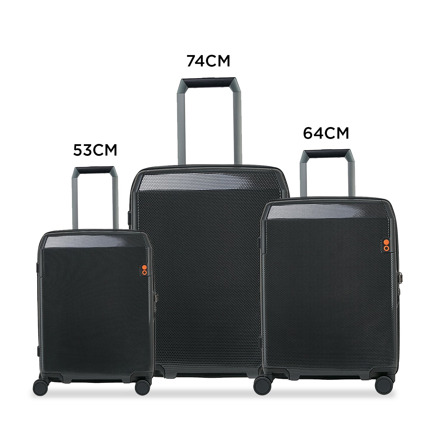 Echolac Logic Harcdcase 4 Double Wheel Expandable Set Of 3 luggage Trolley 53+64+74cm