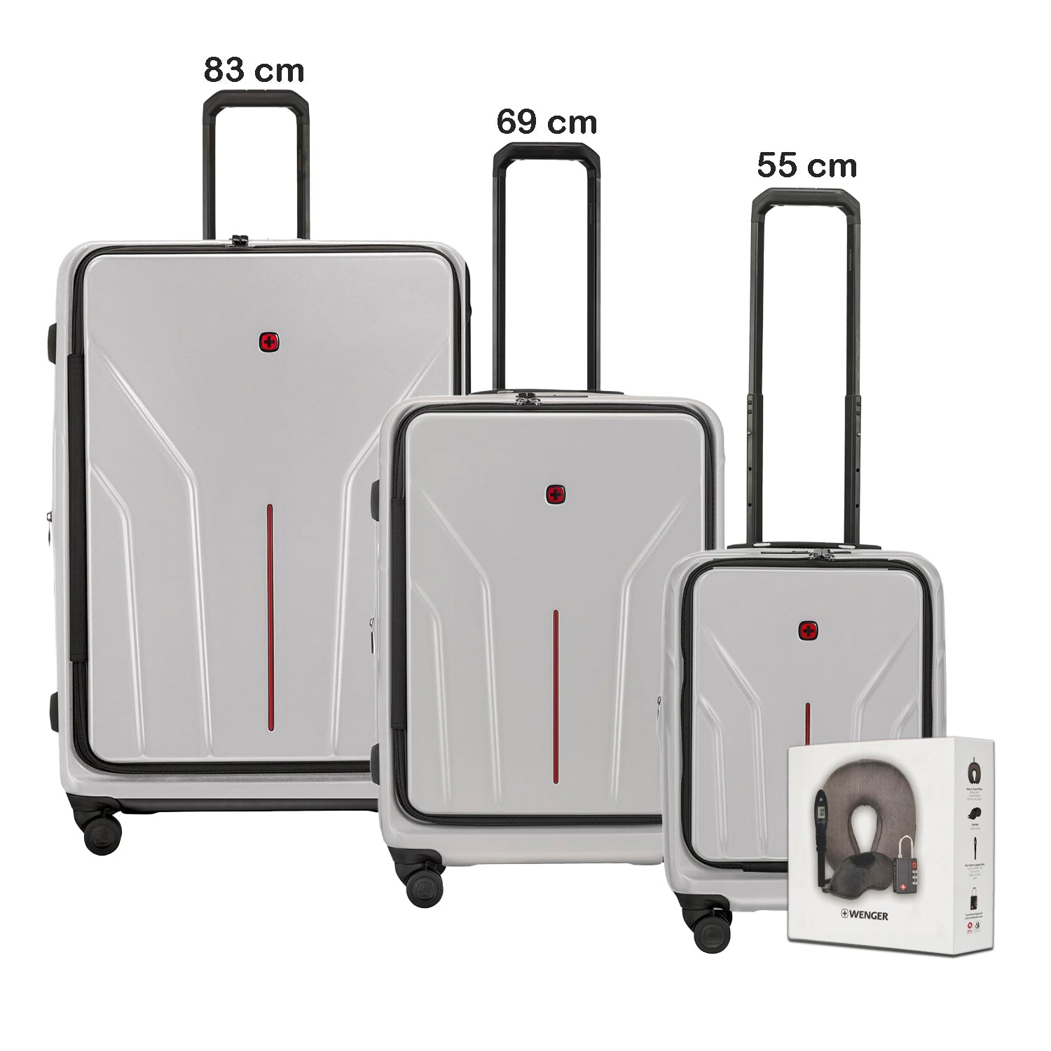 Wenger Apmlix Set of 3 Trolley 54+68+82cm + Free Travel Acessories